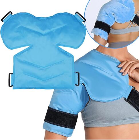 DR. MUSCLE'S Shoulder Ice Pack Rotator Cuff Cold Therapy, Hot & Cold Compress for Shoulder Pain Relief, Surgery Recovery, Tendinitis, Swelling, Reusable Gel Ice Pack Wrap for Shoulder Injuries in Saudi Arabia