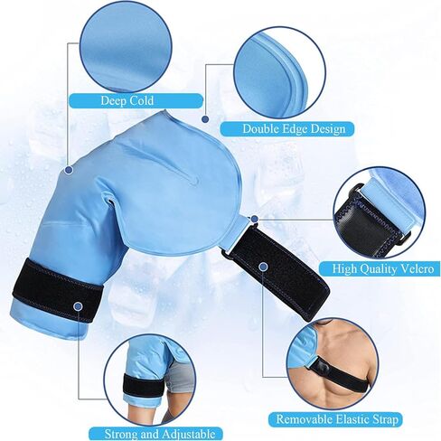 DR. MUSCLE'S Shoulder Ice Pack Rotator Cuff Cold Therapy, Hot & Cold Compress for Shoulder Pain Relief, Surgery Recovery, Tendinitis, Swelling, Reusable Gel Ice Pack Wrap for Shoulder Injuries in Saudi Arabia