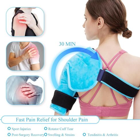 DR. MUSCLE'S Shoulder Ice Pack Rotator Cuff Cold Therapy, Hot & Cold Compress for Shoulder Pain Relief, Surgery Recovery, Tendinitis, Swelling, Reusable Gel Ice Pack Wrap for Shoulder Injuries in Saudi Arabia