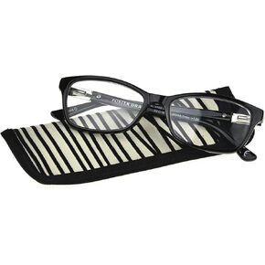 Foster Grant Jules Black Reading Glasses +1.25 New w/Free Case