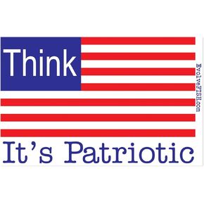 EvolveFISH Think It's Patriotic Bumper Sticker - [5" x 3"]