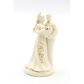 Cosmos Gifts 30718 Porcelain Anniversary Couple in Figurine, Beige, 2 1/2" x 2 1/2" x 4 3/4" H
