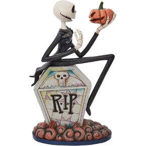 Enesco Jim Shore Disney Traditions Nightmare Before Christmas Jack on Gravestone Figurine, 8.5 Inch, Multicolor
