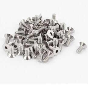 uxcell M5x12mm Hex Socket Flat Head Stainless Steel Countersunk Bolts 50Pcs