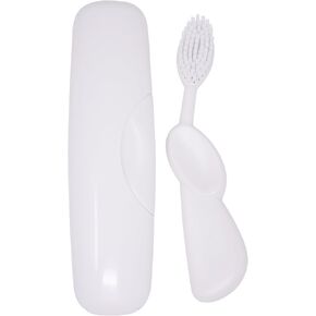 RADIUS Toothbrush Original Big Brush, BPA Free ADA Accepted - Right Hand - White Brush with White Case