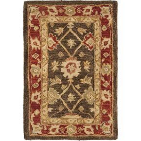 SAFAVIEH Anatolia Collection Accent Rug - 2' x 3', Olive & Rust, Handmade Traditional Oriental Wool, Ideal for High Traffic Areas in Entryway, Living Room, Bedroom (AN554A)