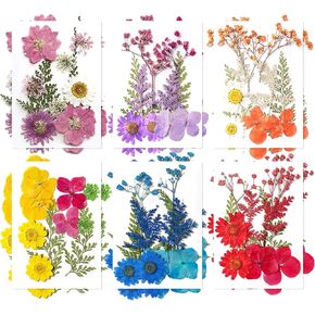 HVEST 103pcs Pressed Dried Flowers for Resin Crafts Real Dried Pressed Flowers for Candle Soap Making Dry Flowers for Nails DIY Art Dried Flowers Herbs for Resin Accessories Pressed Flower Stickers