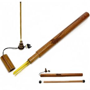 Travel Incense Sticks Storage Tube,Portable Incense Sticks Storage with Incense Holder,Wooden Incense Sticks Storage Box
