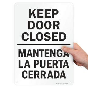SmartSign "Keep Door Closed" Bilingual Sign | 10" x 14" Plastic