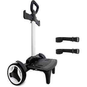 Backpack Trolley Wheeled Cart with Edge Guard Base Noiseless Big Wheels Aluminium Alloy Folding Hand Truck with Luggage Strap for Universal Backpacks Luggage cart for Teenagers,Adults,School,Travel