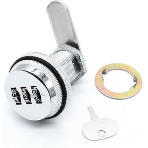 1 قطعة قفل كامة فضية اللون، قفل كامة مكون من 3 أرقام مع أسطوانة 3/4 بوصة، قفل كامة أمان بدون مفتاح لصندوق بريد الخزانة in Kuwait