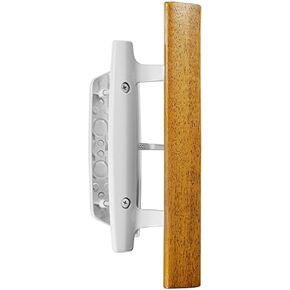 Wright Products - Mortise Sliding Patio Door Handle and Installation Hardware Set, Wood/Black - Replacement Sliding Glass Door Lock, 3-15/16 in