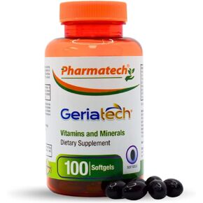 Senior multivitamins, Vitamins and Minerals Supplement, Women and Men Over 60, with Vitamin B12, Easy to Swallow, 100 softgels, by Pharmatech®