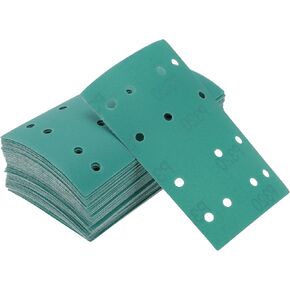 50 Pcs Car Wood Sanding Discs Smoothing Hook & Loop Sanding Sheets 3.15"x5.24" 14 Hole 320 Grit Green Aluminum Oxide