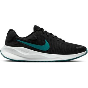 Nike Revolution 7 Men's Road Running Shoes (FB2207-004, Black/Pure Platinum/Lime Blast/Geode Teal) Size 13