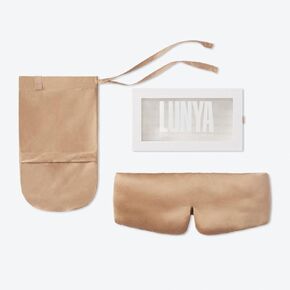 قناع نوم حريري قابل للغسل من لونيا - أسمر هاشد، كبير in Kuwait