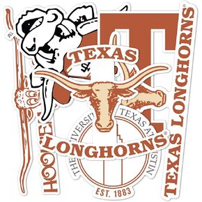 Desert Cactus University of Texas Stickers Longhorns UT Austin Vinyl Decals Laptop Water Bottle Car Type 2 (T2 Vintage 1)