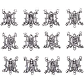 VILLAGE GIFT IMPORTERS 12 Pack of Miraculous Shaped Our Lady of Grace Rosary Centerpieces | Catholic Beading Supplies for Rosaries, Chaplets, and Jewelry
