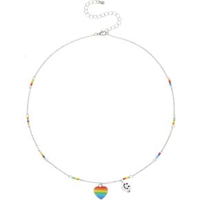 Madison Tyler Pride Collection Dog Tag | 'Together Forever' Rainbow Friendship Ball Chain Necklace Set
