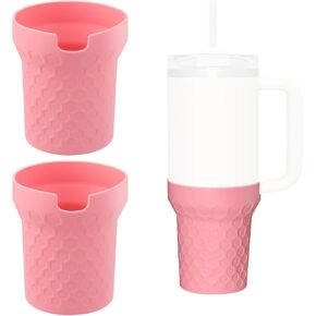 Silicone Boot for Stanley 40 Oz Tumbler - 2 Pcs Pink Rubber Bottom Sleeve for Stanley 30 40 Oz Cup, Tall Base Protector Accessories for Stanley Water Bottle