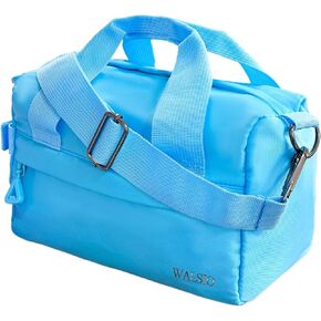 Small Gym Bag for Women, Waterproof Mini Duffle Bag for Girls, Travel Makeup Bag Airplane, Personalized Cosmetic Bag (Black)