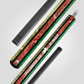 RHINO Jump Cue - 3/8-8 Joint - 100% Carbon Fiber Shaft, 13.9mm Tip Diameter, 3 Pieces, Tip & Ferrule: Finest Bakelite Material; Jump Cue Butt: Composite Material
