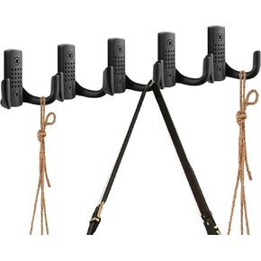 5 Pack Double Wall Hooks 2-Prong Coat/Hat Die-cast Copper Hooks for Hanging Wall Mount Hanger Clothes, Purse, Bag, Towel Organization Decorative Wall Hooks