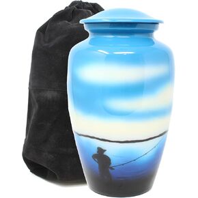 Fishing on The Shore Cremation Urns for Men and Women Human Ashes - Keepsake Urn