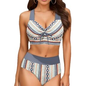 2024 Adjustable Textured Halter bikini sets for women Two Piece Swimsuit Sexy Swimwear