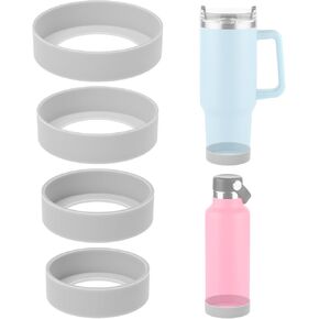 Cosmos Water Bottle Protective Bottom Sleeve Boot Anti-Slip Silicone Bottom Cover Bottle Bumper Compatible with Hydro Sport Flask 12-40 OZ Water Tumbler Coffee Mug Cup, 4 Assorted Sizes