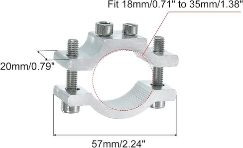 uxcell 2 Pcs Motorcycle Tube Clamp, Fit 0.7" to 1.4" OD Motorcycle Bicycle Light Mount Brackets Car Light Bar Holder Clamp, Silver (18-35mm) in Saudi Arabia