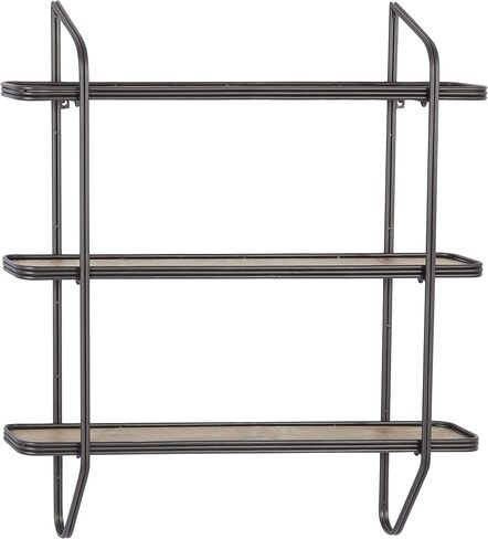 Deco 79 Metal Oval 3 Shelf Wall Shelf, 28" x 8" x 28", Black in Saudi Arabia