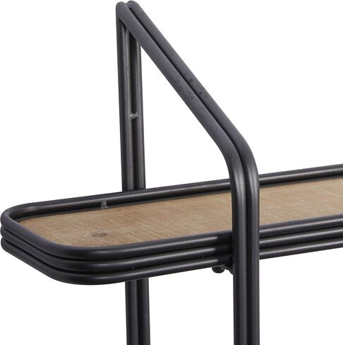 Deco 79 Metal Oval 3 Shelf Wall Shelf, 28" x 8" x 28", Black in Saudi Arabia