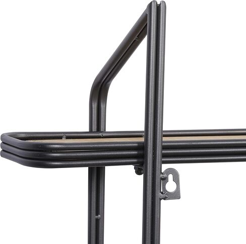 Deco 79 Metal Oval 3 Shelf Wall Shelf, 28" x 8" x 28", Black in Saudi Arabia
