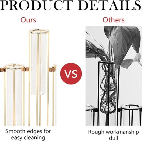 Test Tube Vase for Flowers Set of 5, Glass Vase with Metal Stand Racks Hydroponic Test TubeVase, Glass Vase with Metal Stand Racks Hydroponic Test Tube Vase for Home Wedding Decor, Balcony in Saudi Arabia