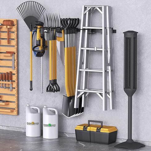 Garage Storage, Garden Tool Organizers Wall Mount Broom Holder Shovel Hanger Heavy Duty Shelving Rack Hanging Hooks Power Tool Organization for Yard Shed Basement in Saudi Arabia