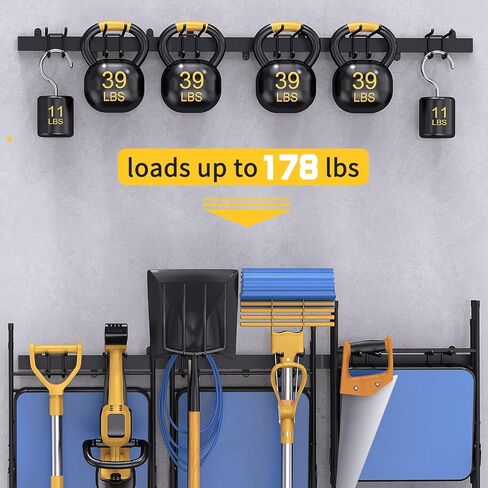 Garage Storage, Garden Tool Organizers Wall Mount Broom Holder Shovel Hanger Heavy Duty Shelving Rack Hanging Hooks Power Tool Organization for Yard Shed Basement in Saudi Arabia
