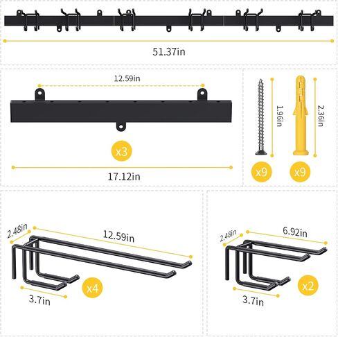 Garage Storage, Garden Tool Organizers Wall Mount Broom Holder Shovel Hanger Heavy Duty Shelving Rack Hanging Hooks Power Tool Organization for Yard Shed Basement in Saudi Arabia