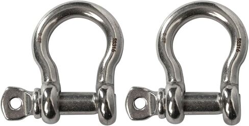 HI-GEAR 316 الفولاذ المقاوم للصدأ 8 مم تكبل القوس البحري، دبوس لولبي على شكل حرف D Clevis عالي التحمل، حد حمل العمل 1300 رطل، الرفع والتزوير والانتعاش، قطر 5/16 بوصة، حزمة من 8 in Kuwait