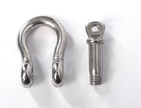 HI-GEAR 316 الفولاذ المقاوم للصدأ 8 مم تكبل القوس البحري، دبوس لولبي على شكل حرف D Clevis عالي التحمل، حد حمل العمل 1300 رطل، الرفع والتزوير والانتعاش، قطر 5/16 بوصة، حزمة من 8 in Kuwait