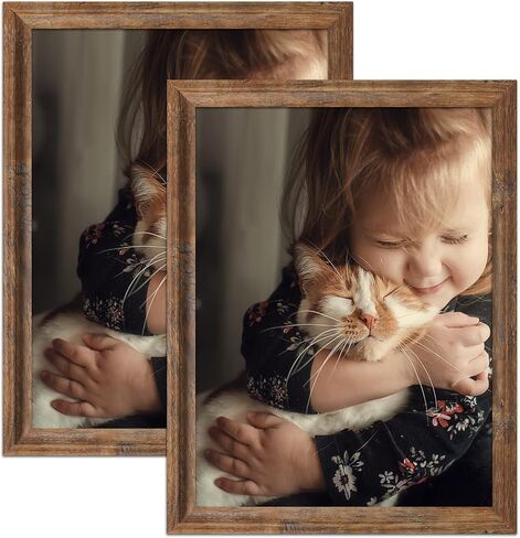 16x20 Picture Frame Brown Poster Frame for Wall Mounting or Tabletop Display 20x16 Rustic Picture Frames collage Wall Decor Set of 2 in Saudi Arabia
