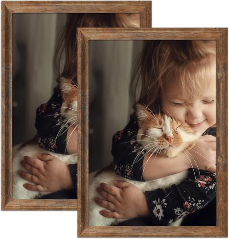 16x20 Picture Frame Brown Poster Frame for Wall Mounting or Tabletop Display 20x16 Rustic Picture Frames collage Wall Decor Set of 2 in Saudi Arabia