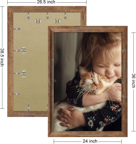 16x20 Picture Frame Brown Poster Frame for Wall Mounting or Tabletop Display 20x16 Rustic Picture Frames collage Wall Decor Set of 2 in Saudi Arabia