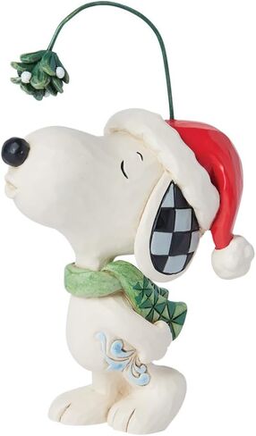 Enesco Peanuts by Jim Shore Snoopy with Mistletoe Miniature Figurine- Resin Hand Crafted Painted Collectible Mini Figurines Peanuts Snoopy Christmas Home Decor Shelf Statue, 4.72 Inch, Multicolor in Saudi Arabia