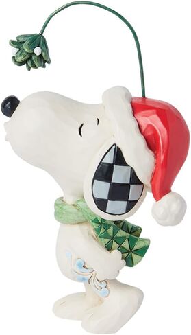 Enesco Peanuts by Jim Shore Snoopy with Mistletoe Miniature Figurine- Resin Hand Crafted Painted Collectible Mini Figurines Peanuts Snoopy Christmas Home Decor Shelf Statue, 4.72 Inch, Multicolor in Saudi Arabia