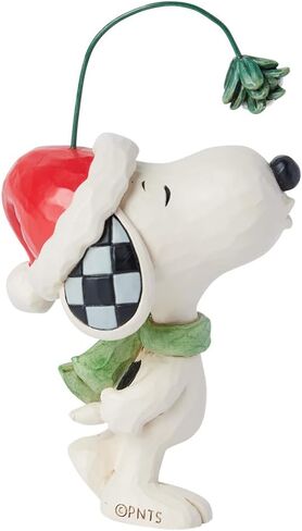 Enesco Peanuts by Jim Shore Snoopy with Mistletoe Miniature Figurine- Resin Hand Crafted Painted Collectible Mini Figurines Peanuts Snoopy Christmas Home Decor Shelf Statue, 4.72 Inch, Multicolor in Saudi Arabia