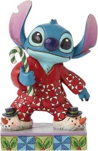 مجموعة Enesco Disney Traditions من تصميم Jim Shore Lilo and Stitch بيجامة عيد الميلاد - تمثال من الراتنج الحجري مرسومة يدويًا بخياطة قابلة للجمع، تمثال ديزني لديكور المنزل، 4.62 بوصة in Saudi Arabia