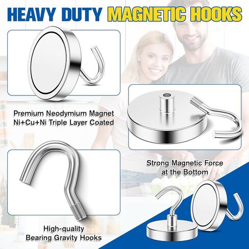 Grtard Strong Magnetic Hooks Heavy Duty, 110lb Hook Magnets, Magnets with Hooks, Strong Hooks for Hanging Cruise Cabins, Office, Classroom, Fridge, Garage, Workplace and Grill. in Saudi Arabia