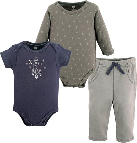Hudson Baby Unisex Baby Cotton Bodysuit and Pant Set, Little Love Flowers Short Sleeve, 0-3 Months in Saudi Arabia