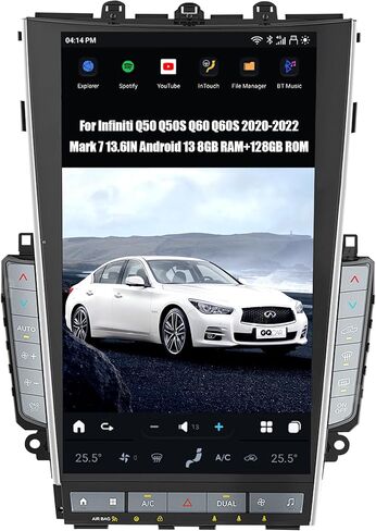 2024 أحدث راديو سيارة MARK 7 Android 13 لـ TInfiniti Q50 Q50S Q60 Q60S 2014-2019، 13.6 بوصة وحدة رأس السيارة الجديدة على شكل حرف T مشغل فيديو ستيريو متعدد الوسائط نظام تحديد المواقع والملاحة 8G RAM 128 ROM in Kuwait